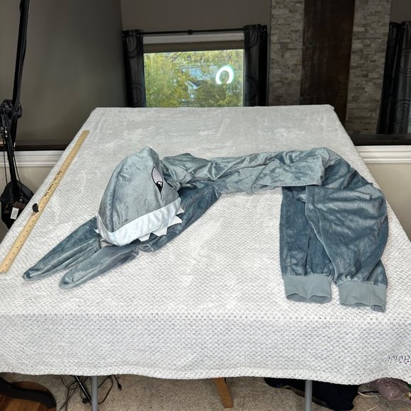 Spirit Costume One Size Unisex Shark Jumpsuit Hooded Bodysuit Jogger Outfit - Picture 10 of 15